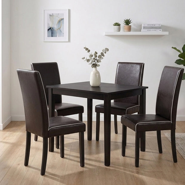 Luxe Espresso Dining Set – 4 Seater