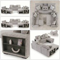 Luxury Convertible Fabric Sofa Set