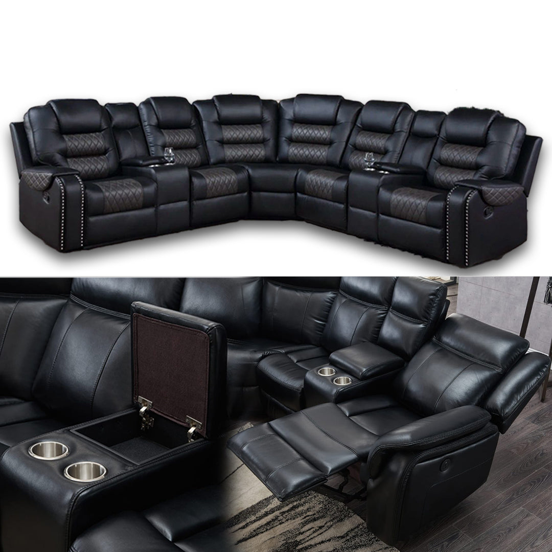 Luxury Sectional Leather Recliner Sofa