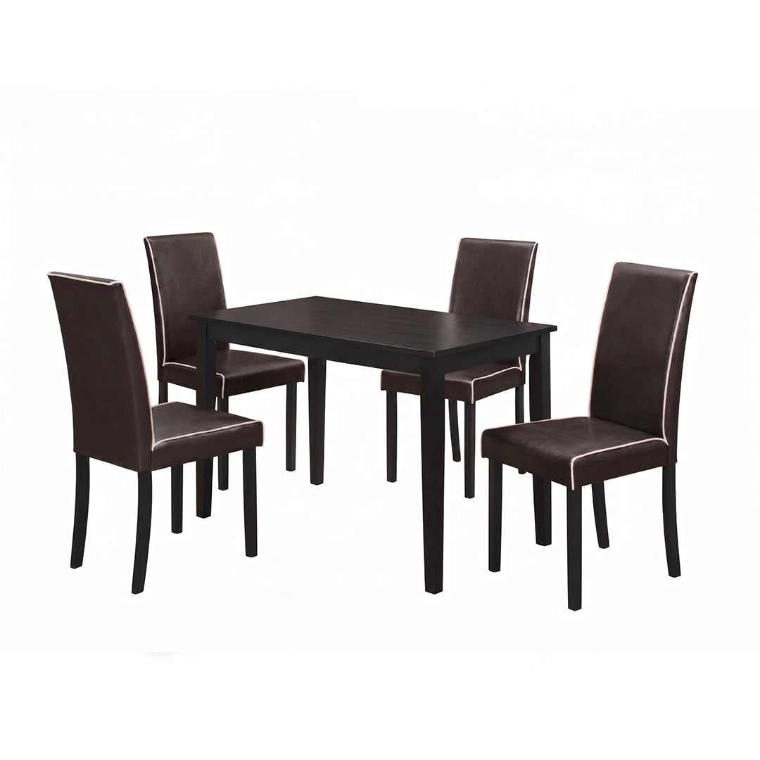 Luxe Espresso Dining Set – 4 Seater