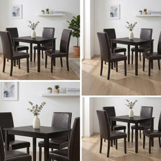 Luxe Espresso Dining Set – 4 Seater