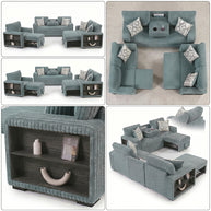 Luxury Convertible Fabric Sofa Set