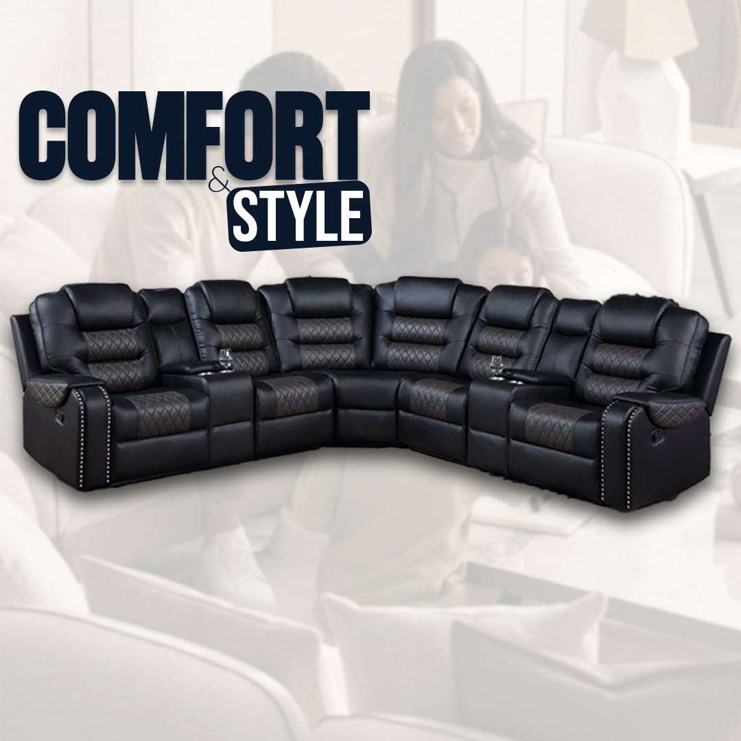 Luxury Sectional Leather Recliner Sofa