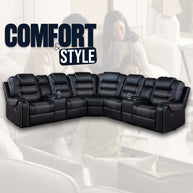 Luxury Sectional Leather Recliner Sofa
