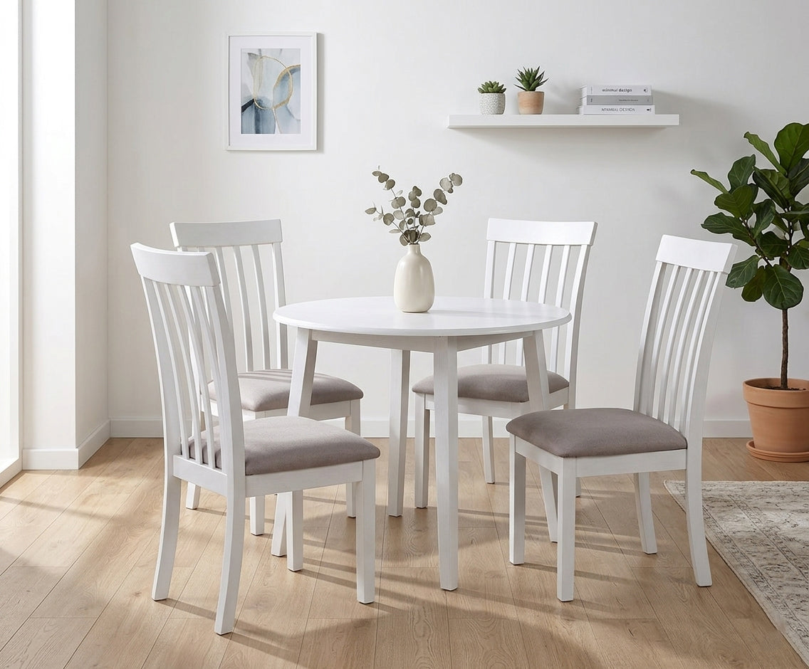 Modern 4-Seater Round Dining Table Set