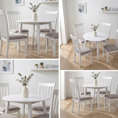Modern 4-Seater Round Dining Table Set